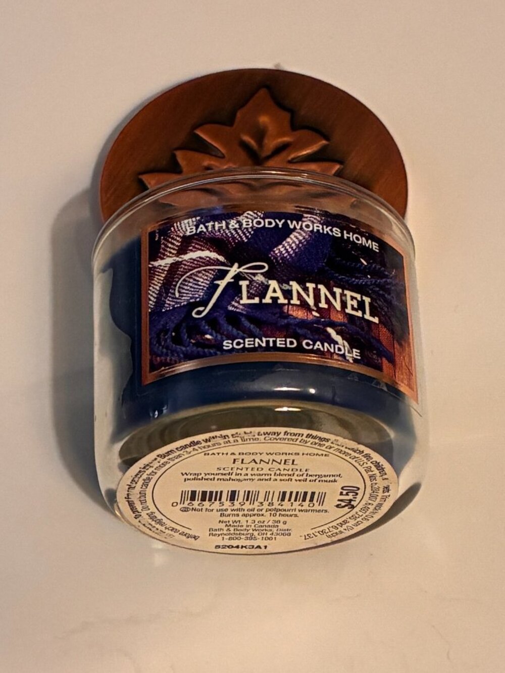NWT  Bath & Body Works Flannel Mini Scented Candle (1.3 oz) - Picture 2 of 4